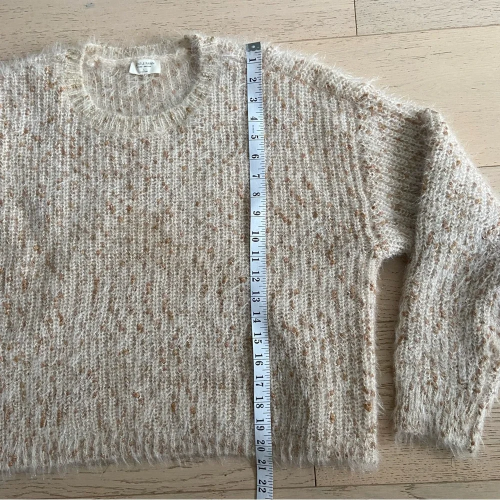 GENTLE FAWN Marie Soft Knit Sweater Large Copper Flecks Cozy EUC - Picture 6 of 7